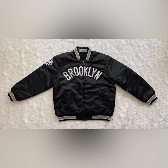 Reversible NBA G III sports by Carl Banks Brooklyn New York Nets bomber jacket - Picture 5 of 12